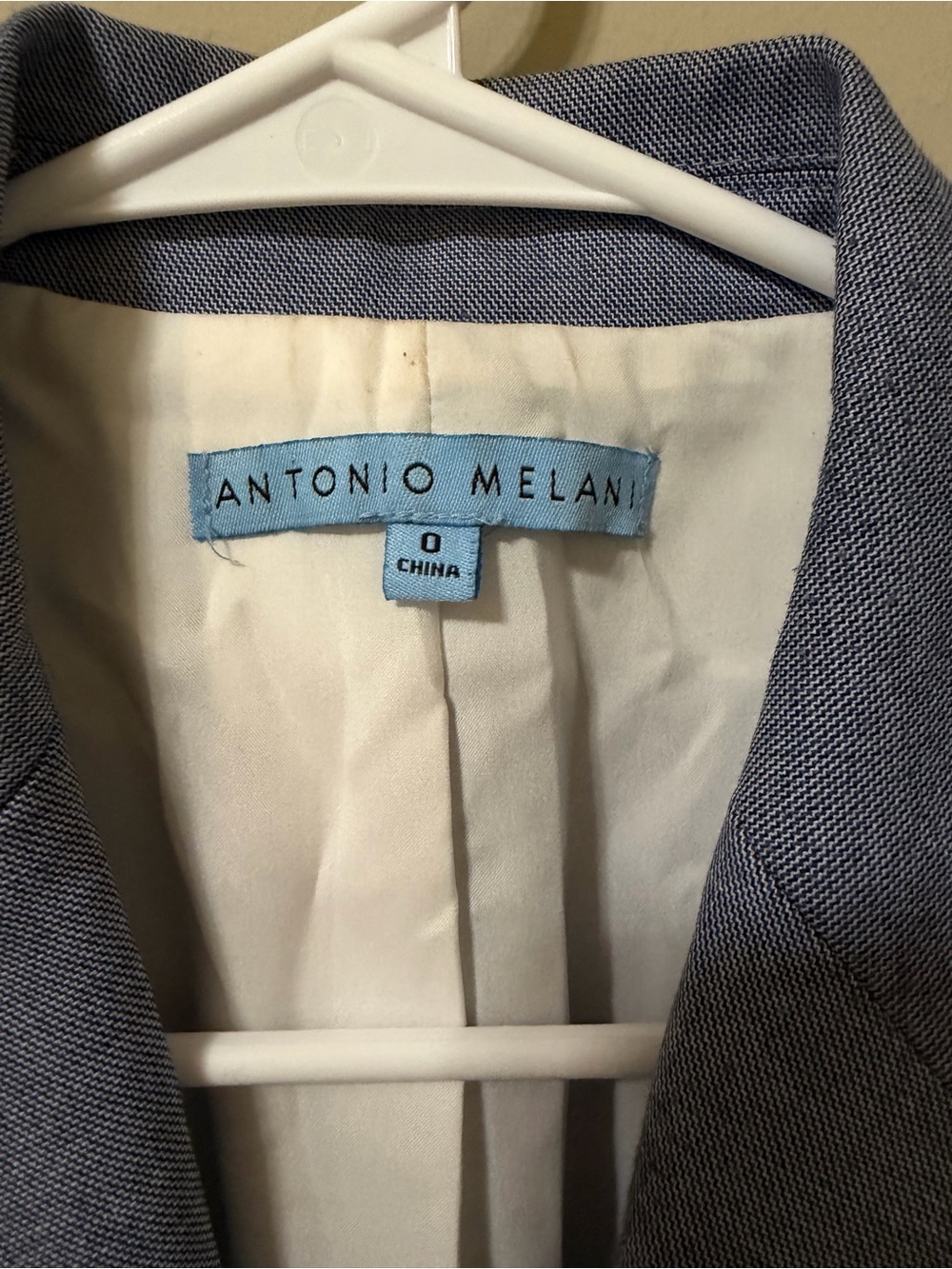 Antonio Melani blue Grey Double-Breasted Blazer women’s size 0 career sharp euc - Picture 4 of 6